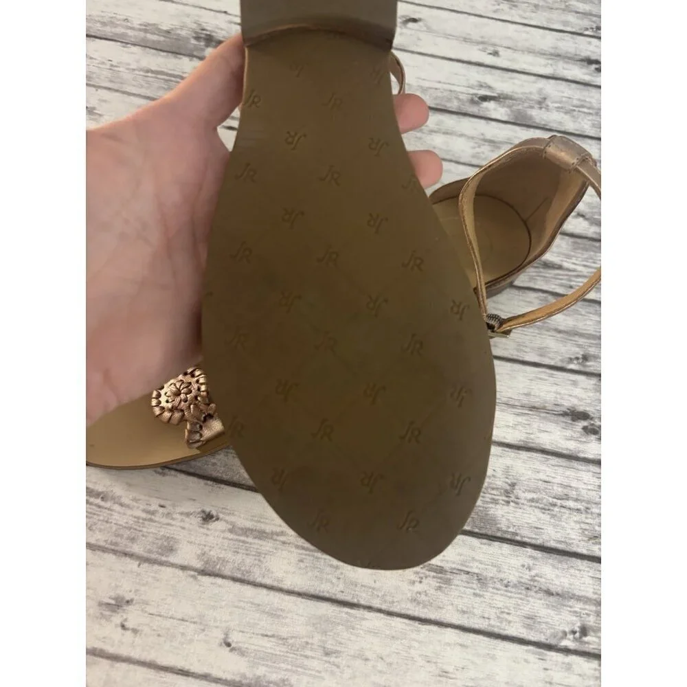 Jack Rogers Daphne Medallion Flat‎ Sandal (Women) 8.5 Rose Gold